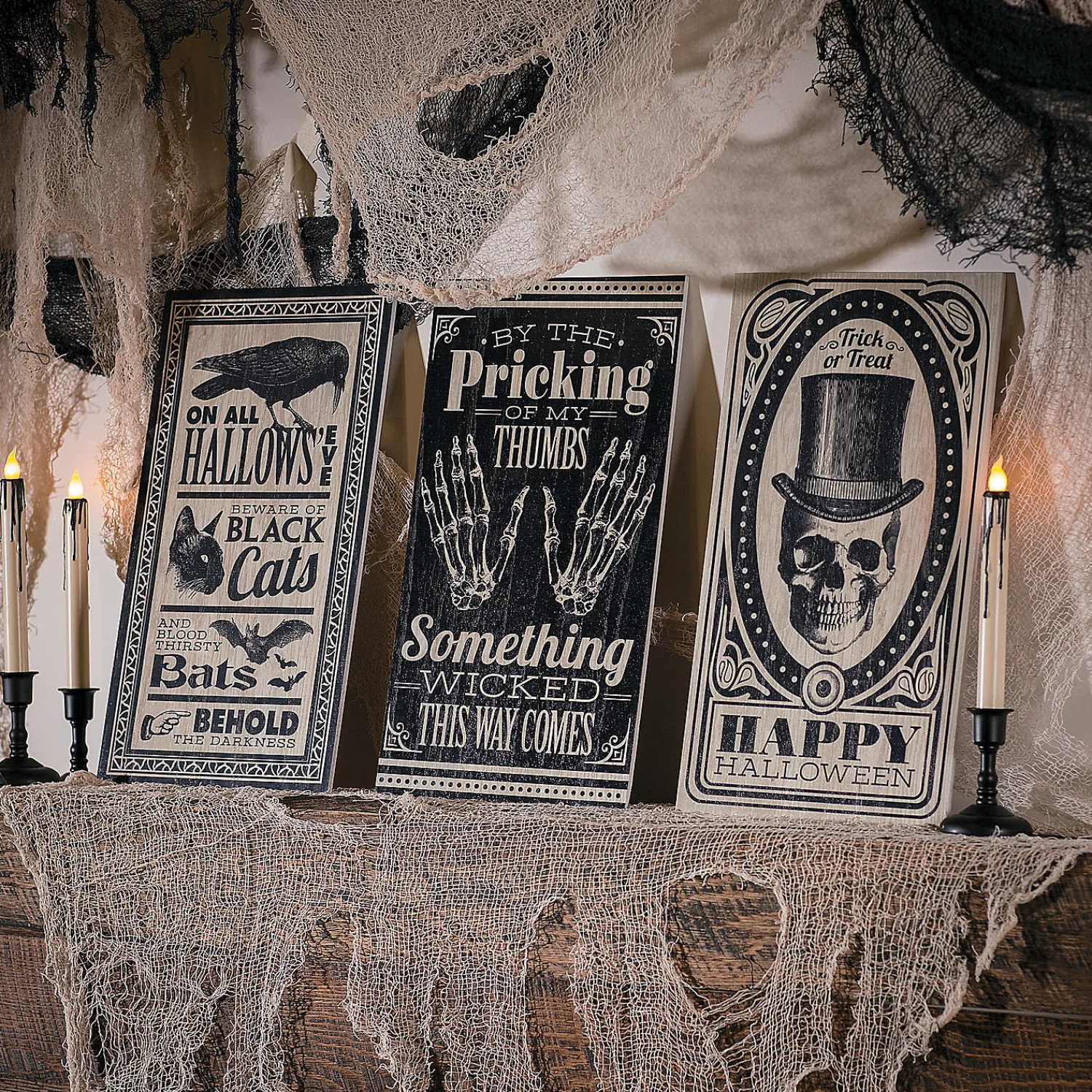 vintage_vertical_signs_ha_0.webp Vintage Vertical Signs Halloween Decorations<Oriental Trading Online