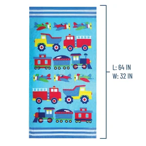 Wildkin Trains, Planes & Trucks 100% Cotton Beach Towel<Oriental Trading Flash Sale