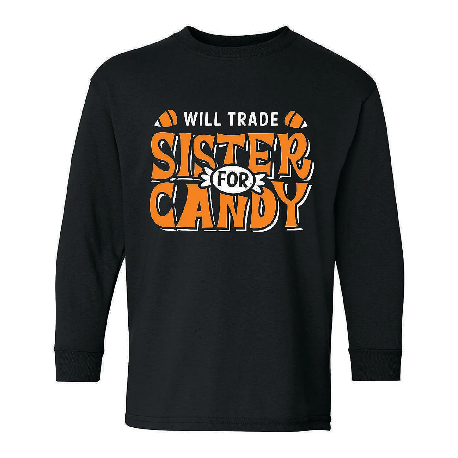 will_trade_sister_for_can_0.webp Will Trade Sister For Candy Youth Long Sleeve Shirt<Oriental Trading Cheap