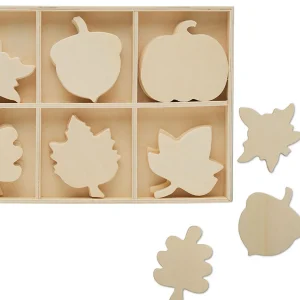 Oriental Trading Building Blocks*Woodpeckers Crafts, Diy Unfinished Wood Autumn Cutouts Tray, Pack Of 2