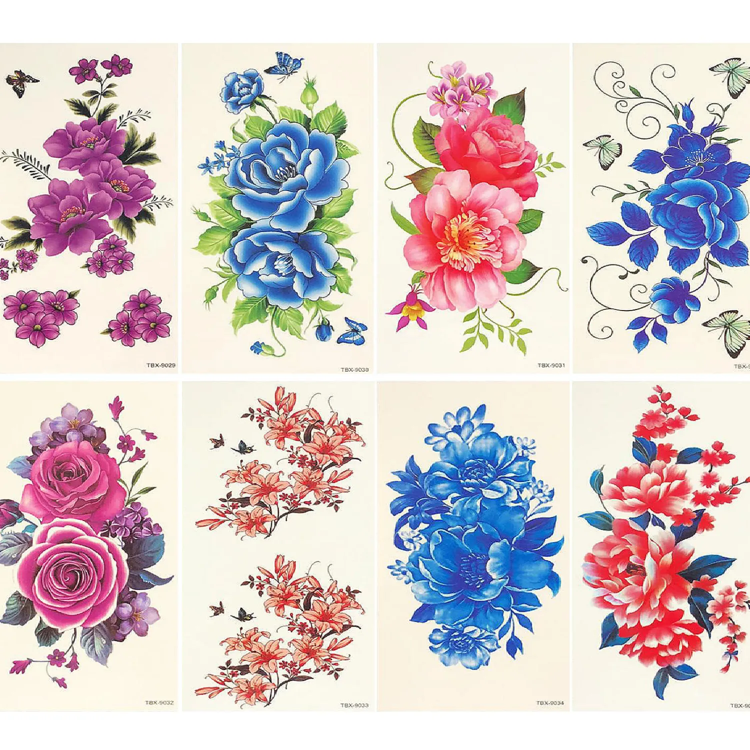 wrapables_floral_temporar_0.webp Oriental Trading Temporary Tattoos*Wrapables® Floral Temporary Tattoos Body Art Water Tattoos (8 Sheets), Roses & Peonies