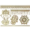 Oriental Trading Temporary Tattoos*Wrapables Large Metallic Gold Silver And Black Body Art Temporary Tattoos, Indian Motif