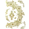 Oriental Trading Temporary Tattoos*Wrapables Large Metallic Gold Silver And Black Body Art Temporary Tattoos, Boteh Motif