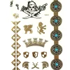 Oriental Trading Temporary Tattoos*Wrapables Large Metallic Gold Silver And Black Body Art Temporary Tattoos, Treasure