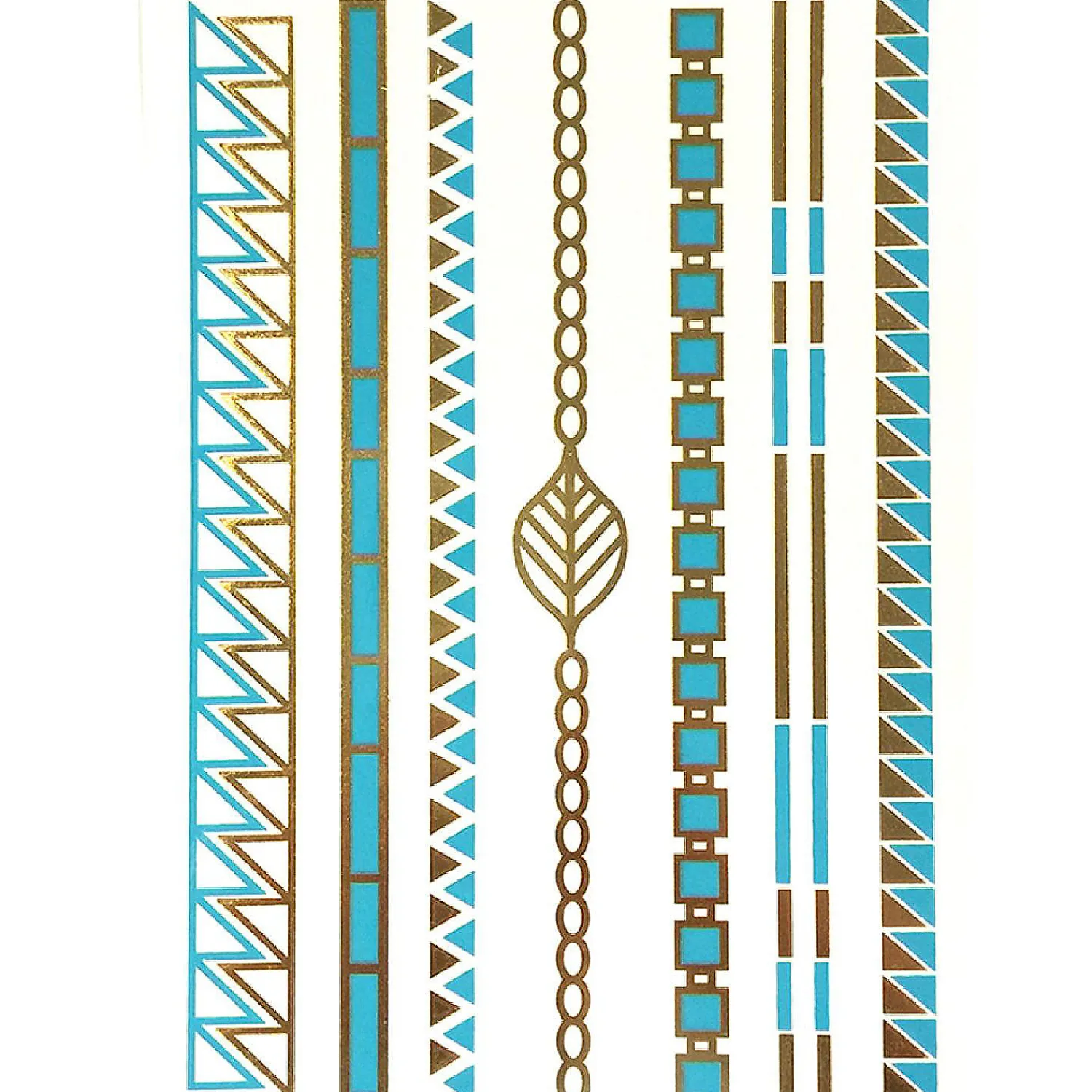 wrapables_large_metallic__0-9.webp Oriental Trading Temporary Tattoos*Wrapables Large Metallic Gold Silver And Black Body Art Temporary Tattoos, Geo-Leaf Bands
