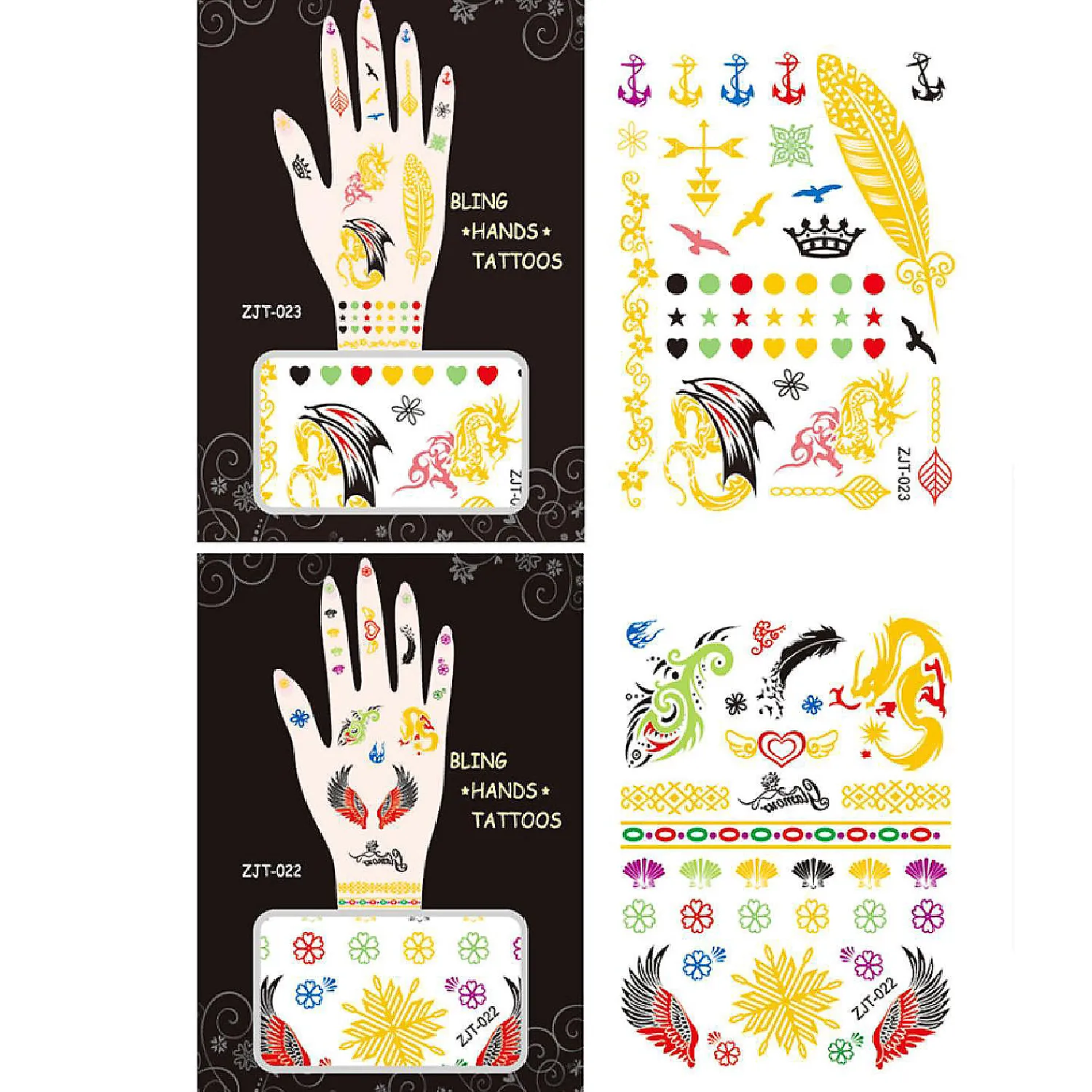 wrapables_metallic_body_a_0-1.webp Oriental Trading Temporary Tattoos*Wrapables Metallic Body Art Hand Tattoos, Majestic