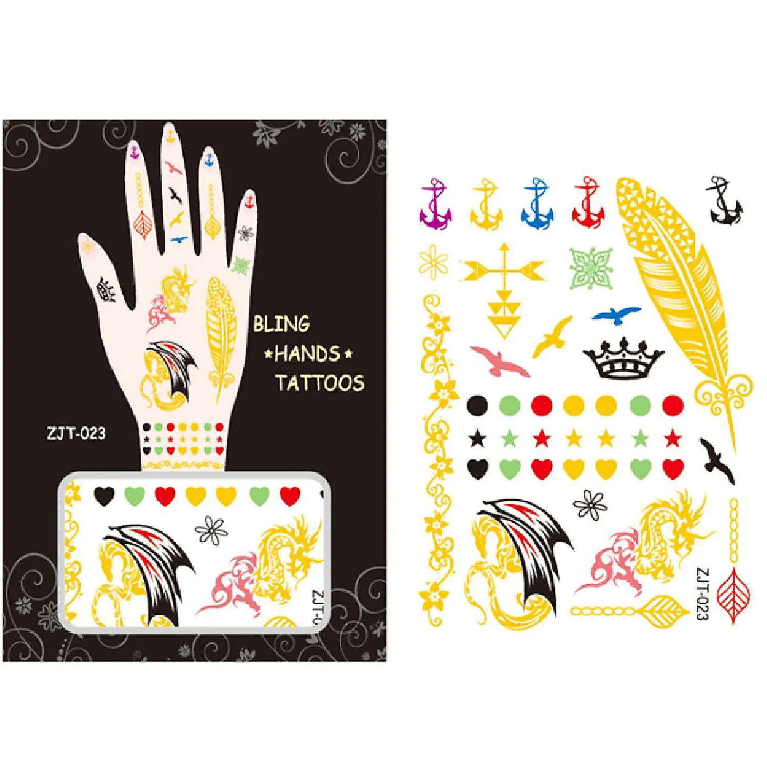 wrapables_metallic_body_a_2-1.webp Oriental Trading Temporary Tattoos*Wrapables Metallic Body Art Hand Tattoos, Majestic