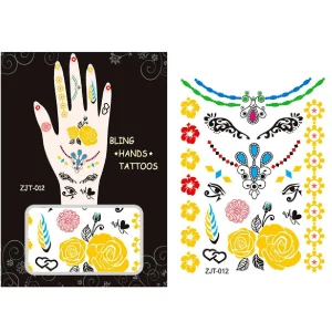 Oriental Trading Temporary Tattoos*Wrapables Metallic Body Art Hand Tattoos, Exotic