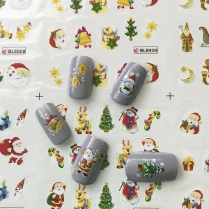 Oriental Trading Temporary Tattoos*Wrapables Santa & Friends Water Slide Nail Art Decals (11 Sheets/220 Nail Decals)