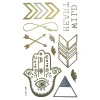 Oriental Trading Temporary Tattoos*Wrapables Small Metallic Gold Silver And Black Body Art Temporary Tattoos, Omen