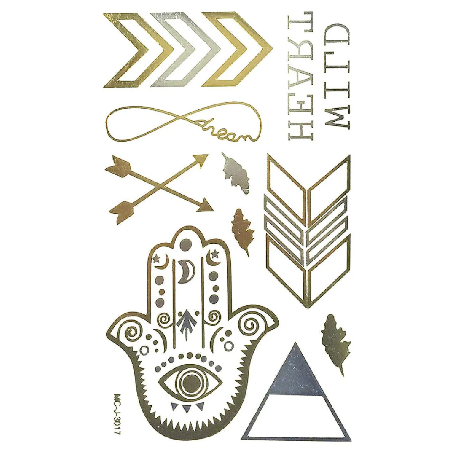 wrapables_small_metallic__0.webp Oriental Trading Temporary Tattoos*Wrapables Small Metallic Gold Silver And Black Body Art Temporary Tattoos, Omen