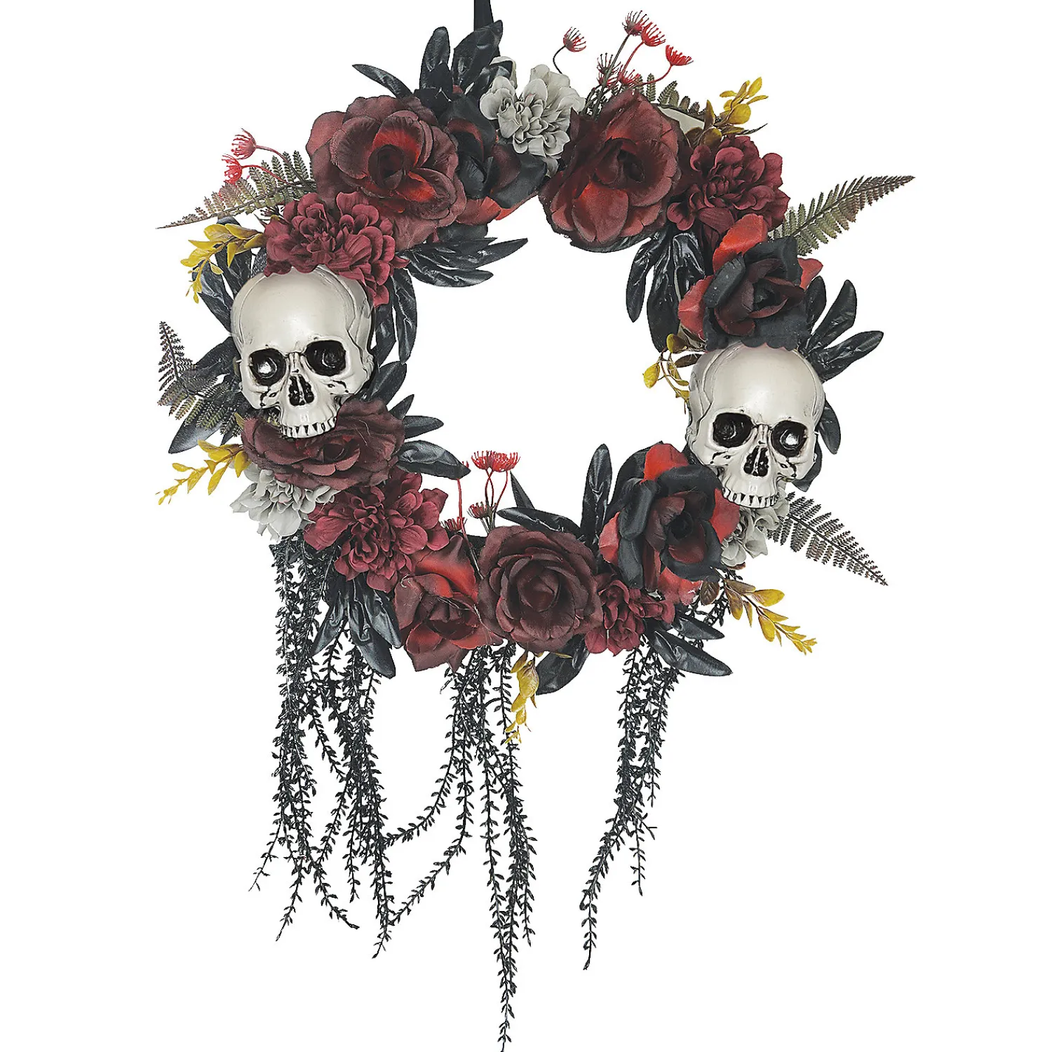 wreath_skull_roses_0.webp Wreath Skull Roses<Oriental Trading Store