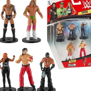 Oriental Trading Character Toys*Wwe Pencil Toppers 5Pk Nakamura Mysterio Rock Becky Lynch Ultimate Warrior Warrior Pmi International