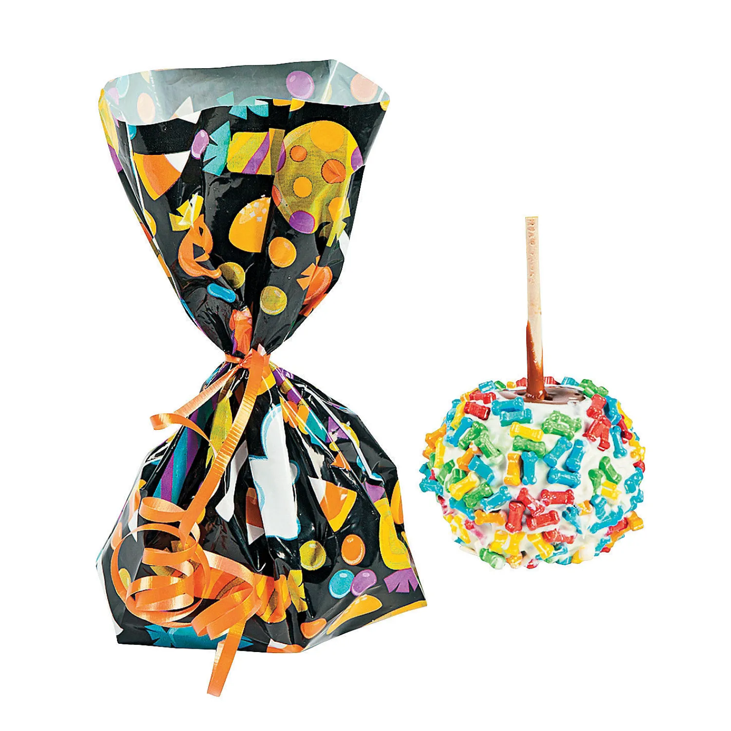 x___halloween_ghost_cell_2.webp 5" X 11 1/2" Halloween Ghost Cellophane Treat Bags - 12 Pc.<Oriental Trading Online
