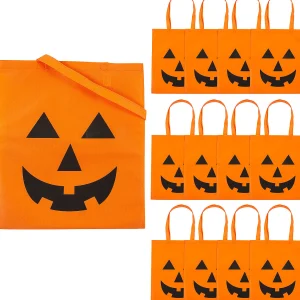 15" X 16 1/2" Large Jack-O'-Lantern Tote Bags - 12 Pc.<Oriental Trading Cheap