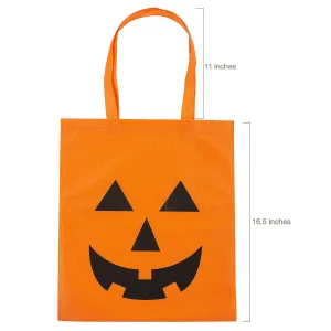 15" X 16 1/2" Large Jack-O'-Lantern Tote Bags - 12 Pc.<Oriental Trading Discount
