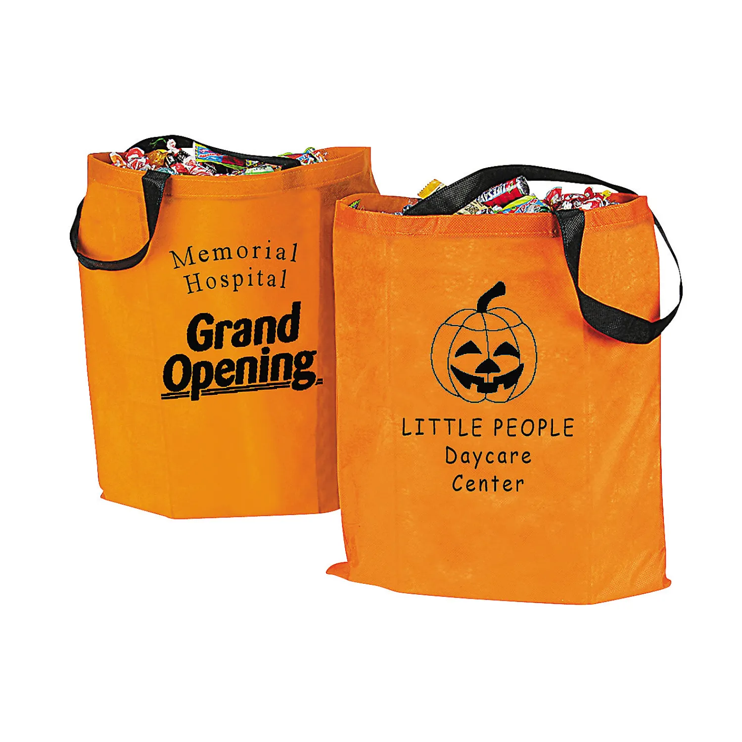 x___large_jackolantern_t_4.webp 15" X 16 1/2" Large Jack-O'-Lantern Tote Bags - 12 Pc.<Oriental Trading Discount