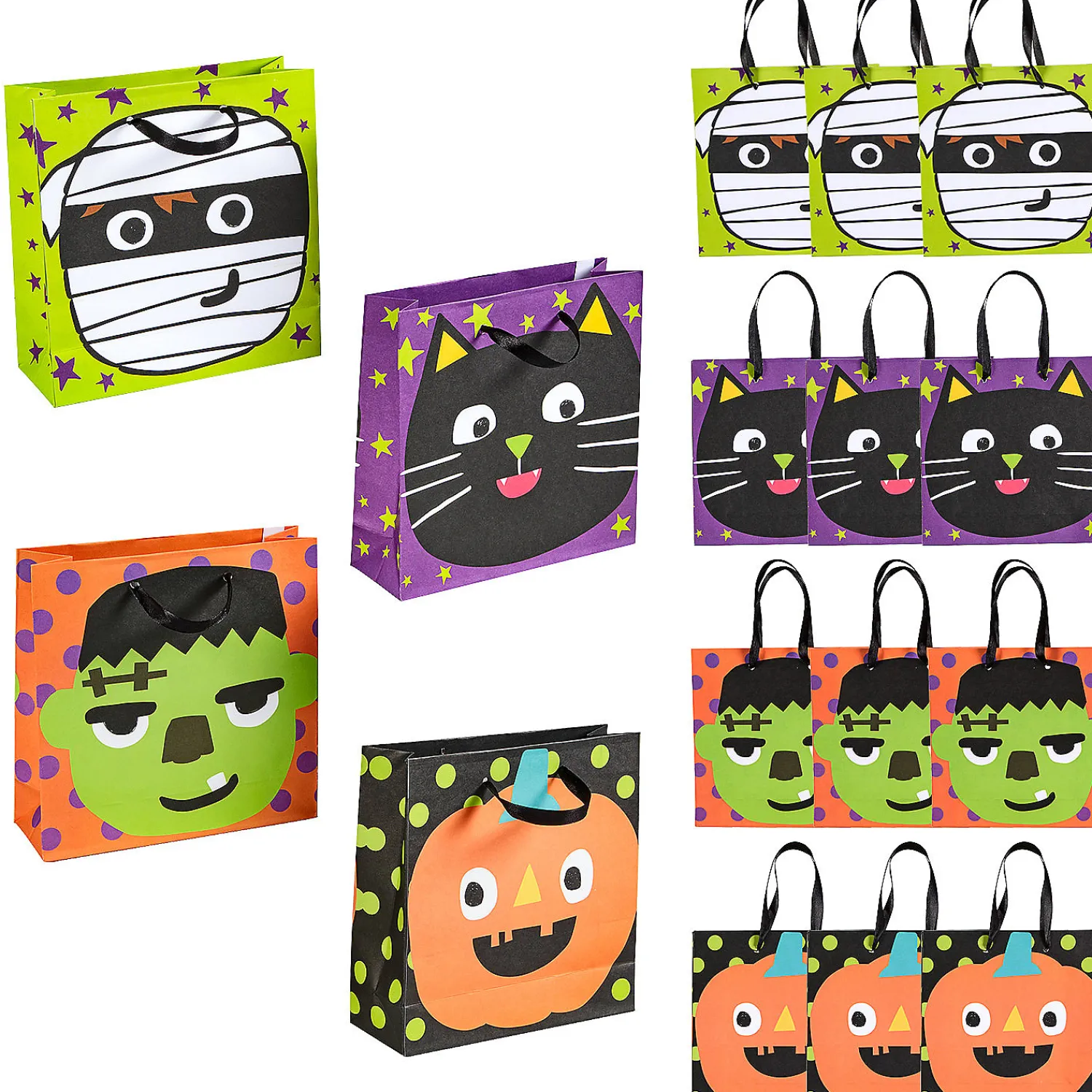 x___medium_ghoul_gang_ha_0.webp 7" X 7 1/4" Medium Ghoul Gang Halloween Paper Gift Bags - 12 Pc.<Oriental Trading Discount
