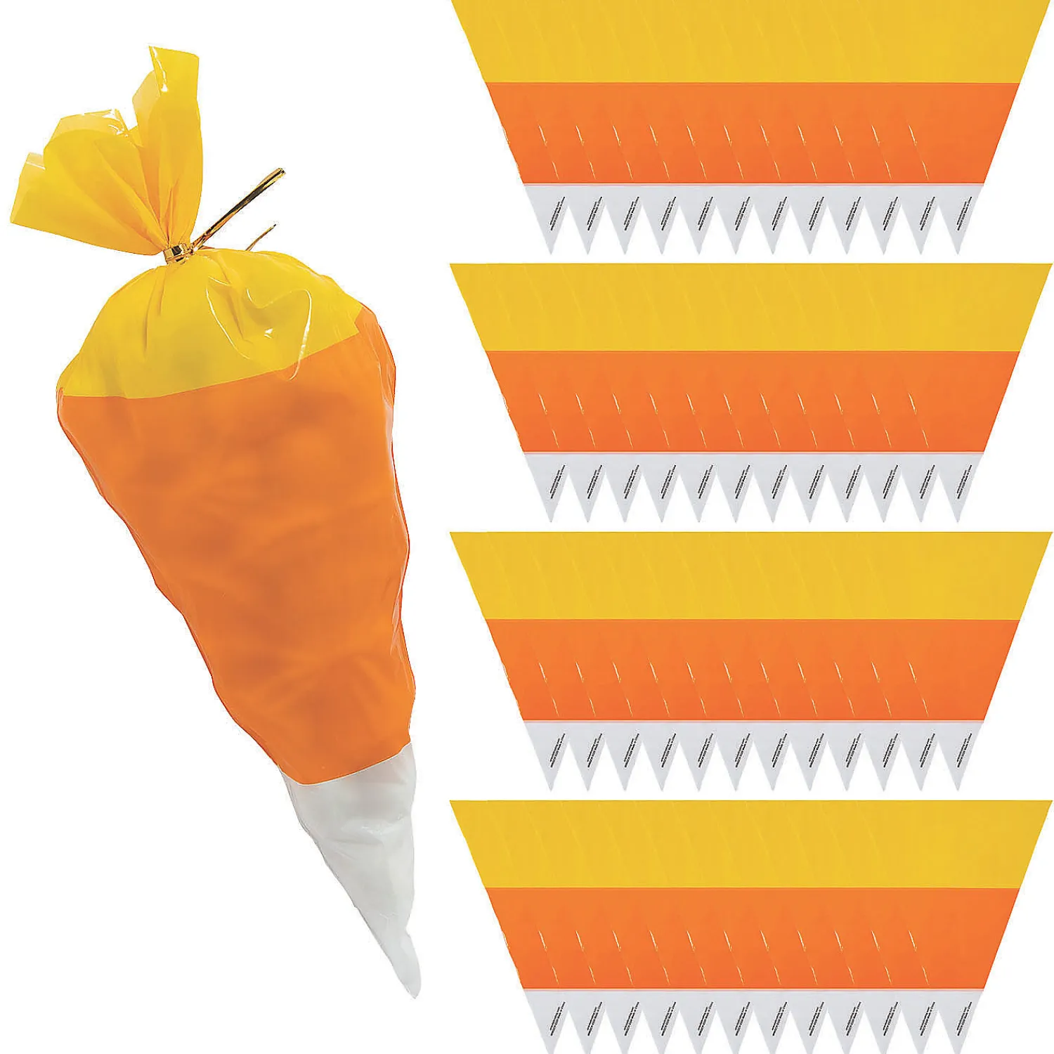 x__bulk__pc_candy_cornsh_0.webp 7" X 9" Bulk 50 Pc. Candy Corn-Shaped Cellophane Bags<Oriental Trading Best