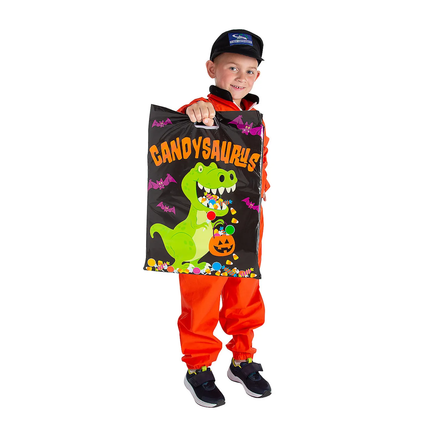 x__bulk__pc_candysaurus_1.webp 12 1/2" X 17" Bulk 50 Pc. Candysaurus Trick-Or-Treat Plastic Goody Bags<Oriental Trading Store