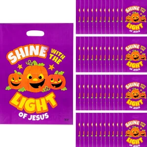 12 1/2" X 17" Bulk 50 Pc. Christian Pumpkin Trick-Or-Treat Plastic Goody Bags<Oriental Trading Discount