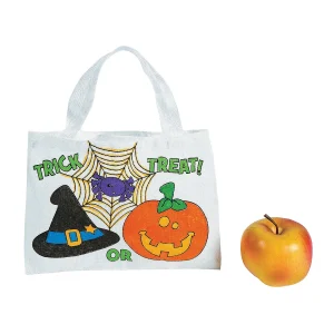 10" X 7" Bulk 50 Pc. Color Your Own Medium Halloween Friends Trick-Or-Treat Canvas Tote Bags<Oriental Trading Best Sale
