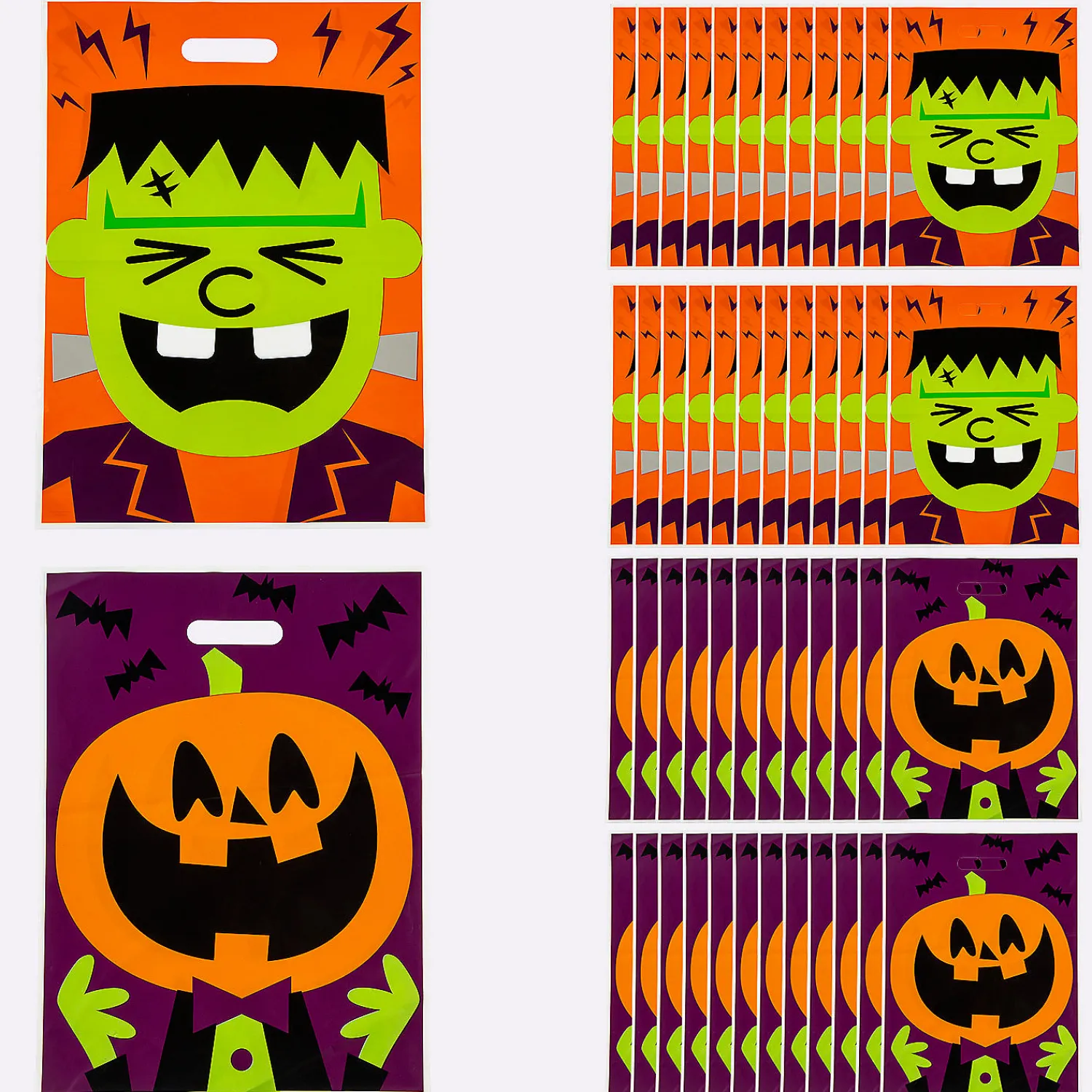 x__bulk__pc_halloween_c_0.webp 12 1/2" X 17" Bulk 50 Pc. Halloween Character Plastic Trick-Or-Treat Goody Bags<Oriental Trading Outlet
