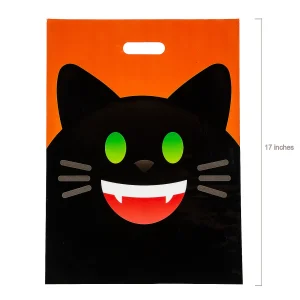 12 1/2" X 17" Bulk 50 Pc. Large Halloween Emoji Face Trick-Or-Treat Plastic Goody Bags<Oriental Trading Outlet