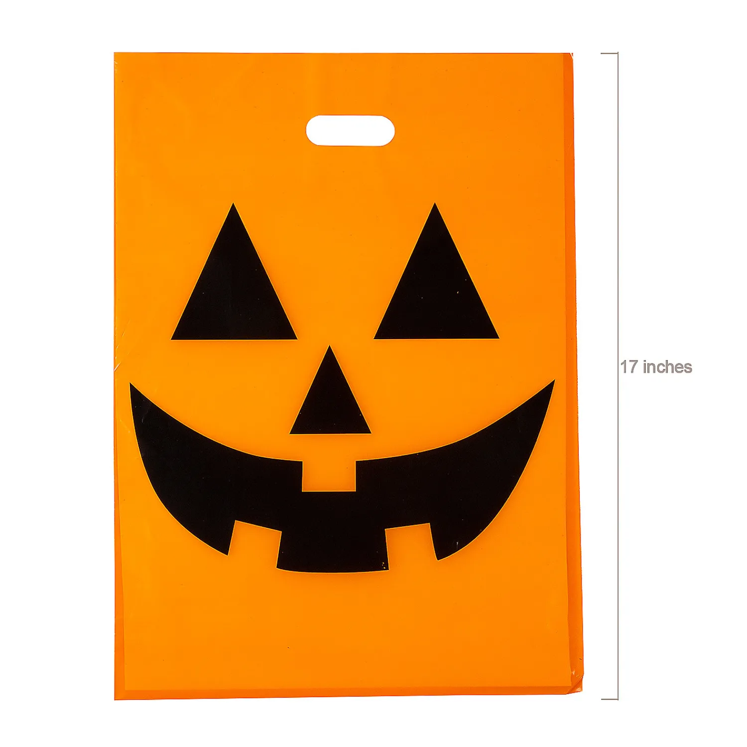 x__bulk__pc_large_jackol_1-1.webp 12" X 17" Bulk 50 Pc. Large Jack-O'-Lantern Halloween Plastic Goody Bags<Oriental Trading Store