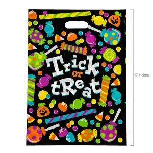 12 1/2" X 17" Bulk 50 Pc. Large Sweet Halloween Trick-Or-Treat Plastic Goody Bags<Oriental Trading Clearance
