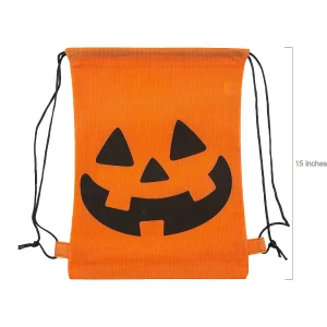 12" X 15" Bulk 50 Pc. Medium Jack-O'-Lantern Nonwoven Drawstring Bags<Oriental Trading Best