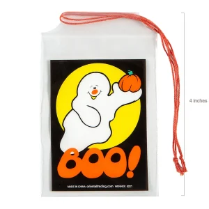 2 3/4" X 4" Bulk 144 Pc. Mini Halloween Plastic Drawstring Treat Bags<Oriental Trading Outlet