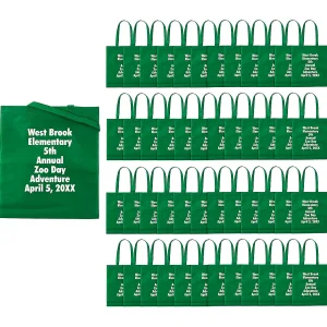 15 X 17 Bulk 300 Pc. Personalized Large Green Nonwoven Tote Bags<Oriental Trading New