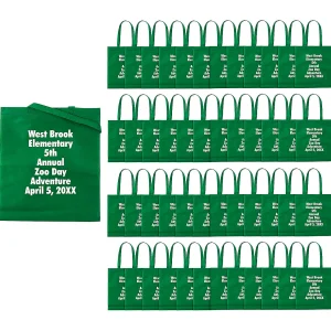 15 X 17 Bulk 144 Pc. Personalized Large Green Nonwoven Tote Bags<Oriental Trading Hot