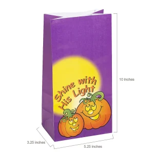 5 1/4" X 10" Christian Pumpkin Treat Bags - 12 Pc.<Oriental Trading Cheap