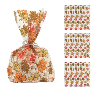 5 1/2" X 11" Fall Leaf Cellophane Bags - 12 Pc.<Oriental Trading Shop