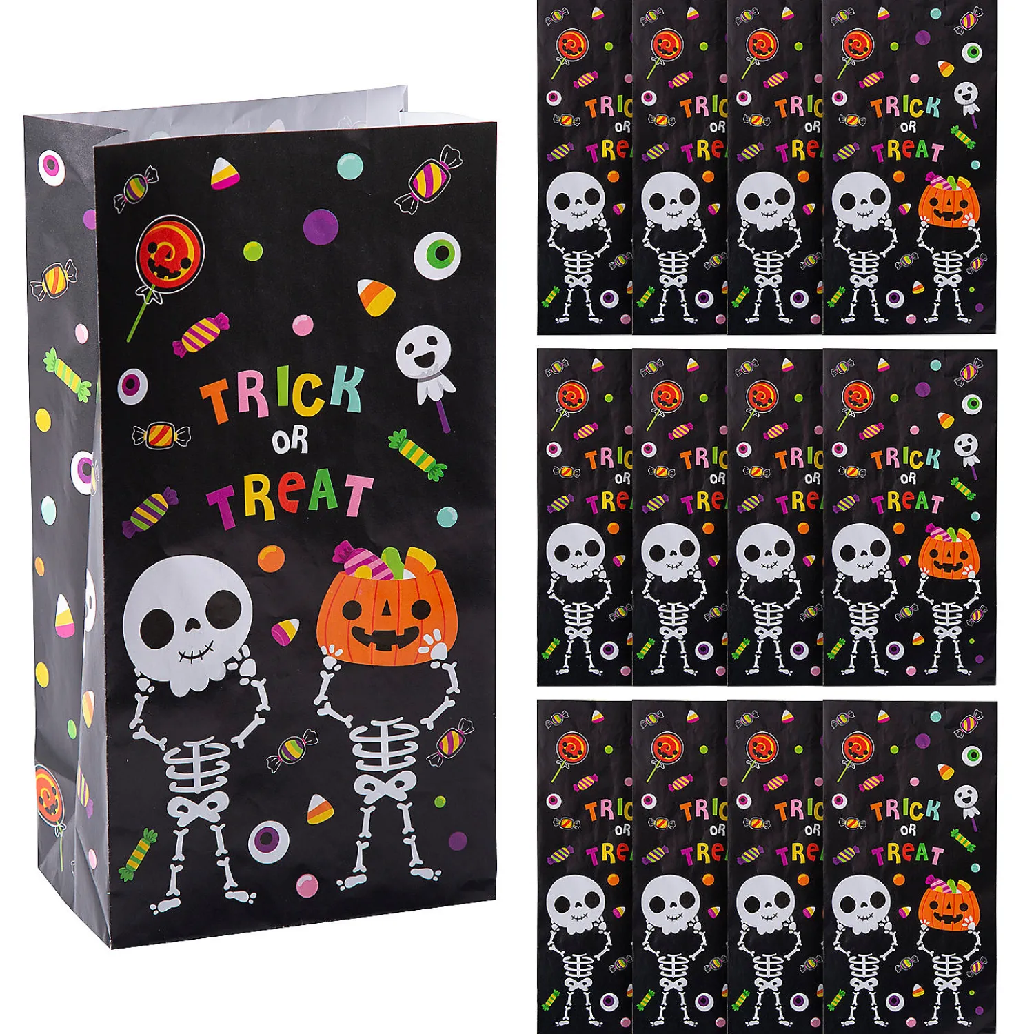 x__halloween_boo_crew_pa_0-1.webp 5" X 10" Halloween Boo Crew Paper Treat Bags - 12 Pc.<Oriental Trading Best