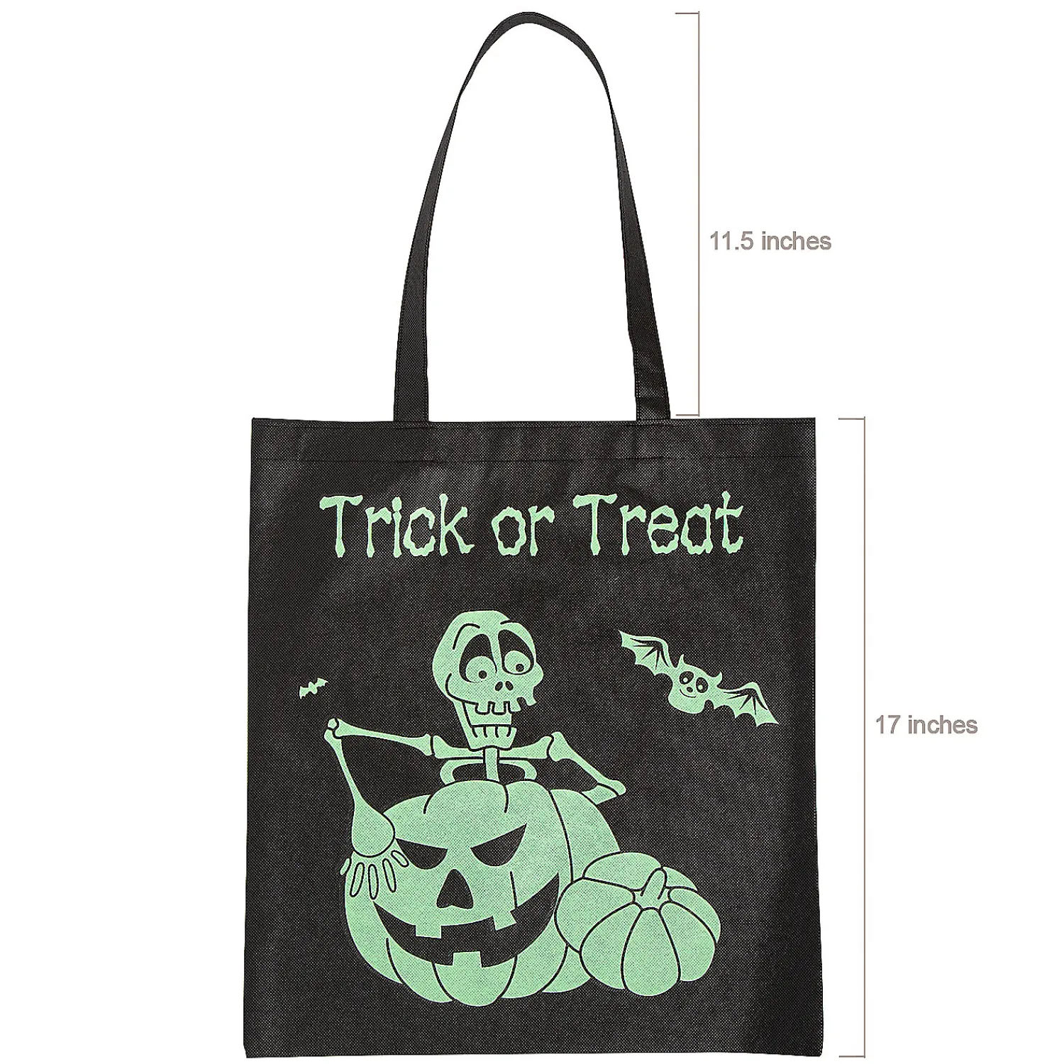x__large_nonwoven_glowin_1-7.webp 15" X 17" Large Nonwoven Glow-In-The-Dark Halloween Tote Bags - 12 Pc.<Oriental Trading Cheap