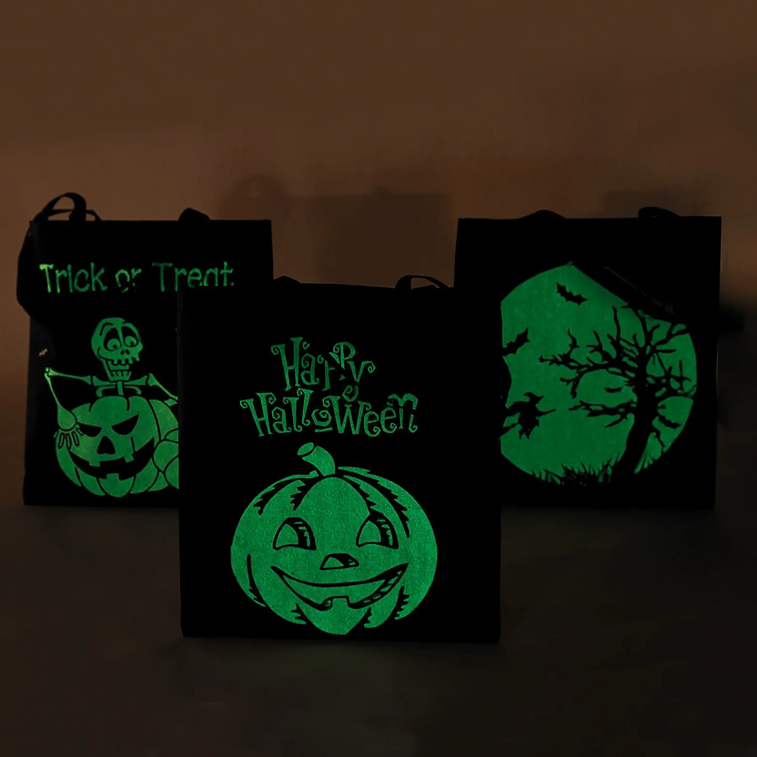 x__large_nonwoven_glowin_2-7.webp 15" X 17" Large Nonwoven Glow-In-The-Dark Halloween Tote Bags - 12 Pc.<Oriental Trading Cheap