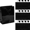 7 1/2" X 9" Medium Black Paper Gift Bags - 12 Pc.<Oriental Trading Clearance