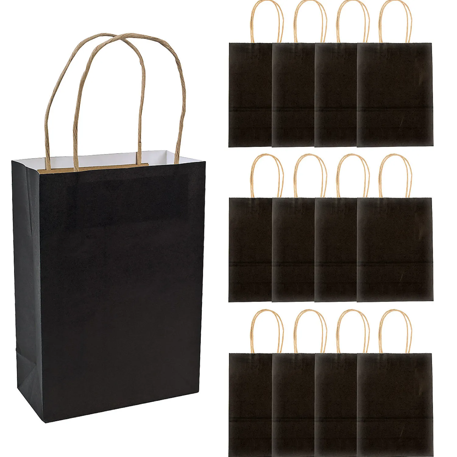 x__medium_kraft_paper_g_0-4.webp 6 1/2" X 9" Medium Kraft Paper Gift Bags - 12 Pc.<Oriental Trading Best