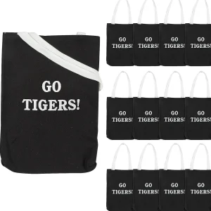 10 X 12 Personalized Medium Black Canvas Tote Bags - 12 Pc.<Oriental Trading Online