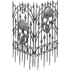 24" X 36" Silver Skull Fence Decoration - 2 Pc.<Oriental Trading Outlet