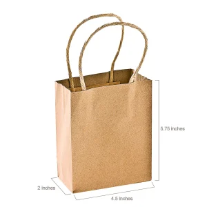 4 1/2" X 2" X 5 3/4" Small Brown Kraft Paper Gift Bags - 12 Pc.<Oriental Trading Online