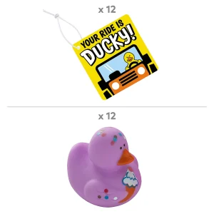 Oriental Trading Rubber Duckies*Your Ride Is Ducky Sweet Treats Kit For 12