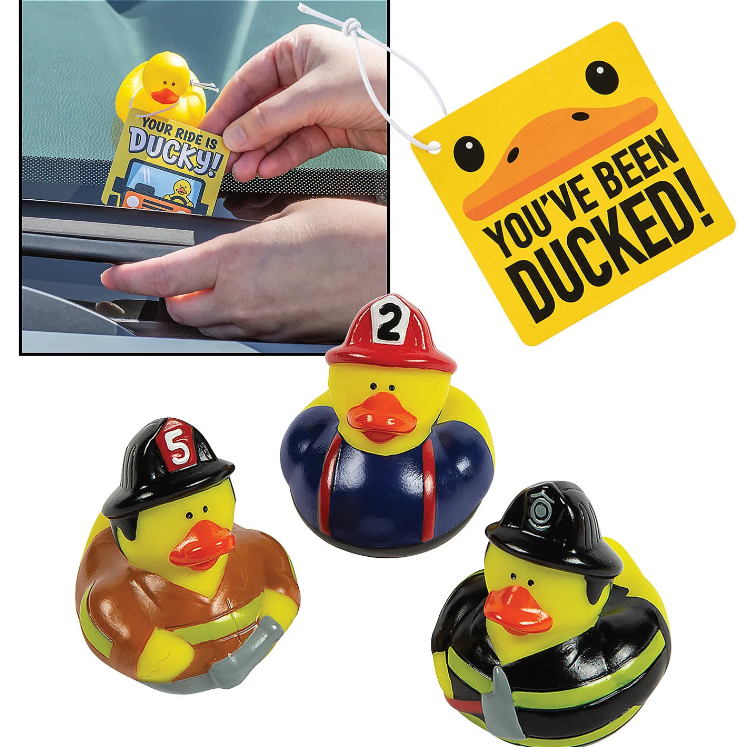 youve_been_ducked_firefig_0.webp Oriental Trading Rubber Duckies*You'Ve Been Ducked Firefighter Kit For 12